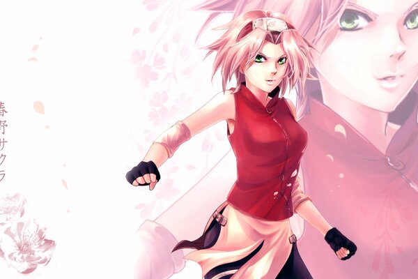 Sakura Haruna con el pelo rosa