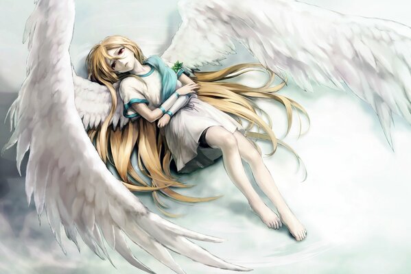 Smutna dziewczyna Anime-anioł