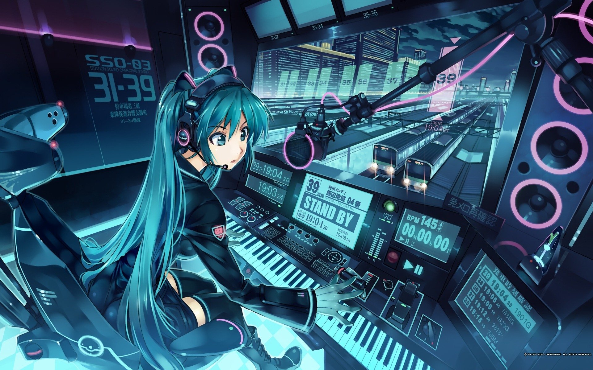 hatsune miku estación de tren vocaloid trenes