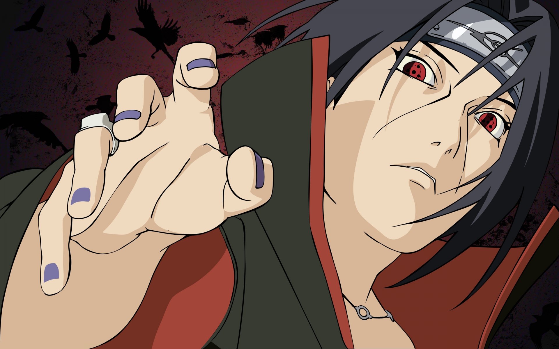 naruto uchiha itachi pierścień sharingan spojrzenie