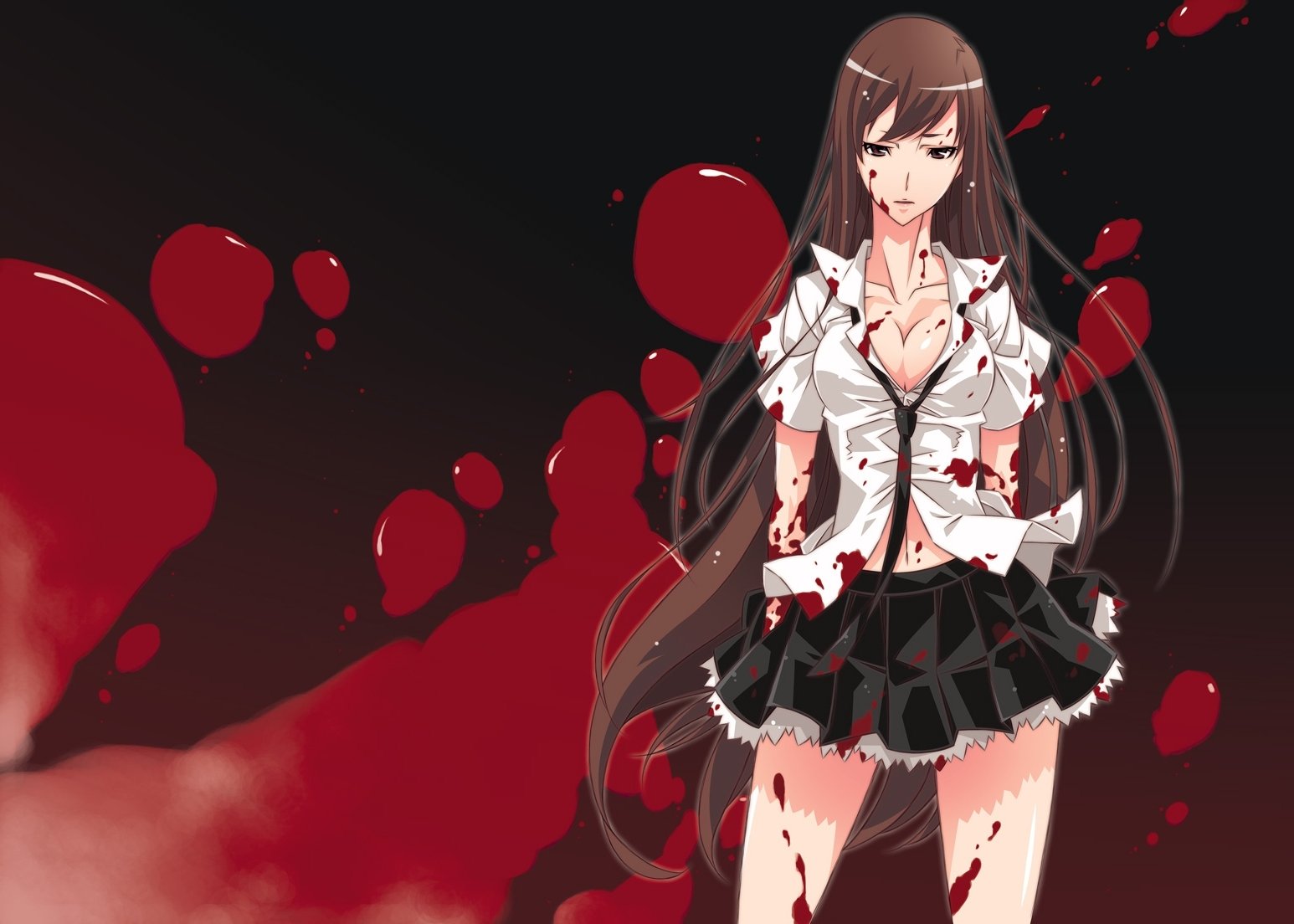 blood breasts skirt