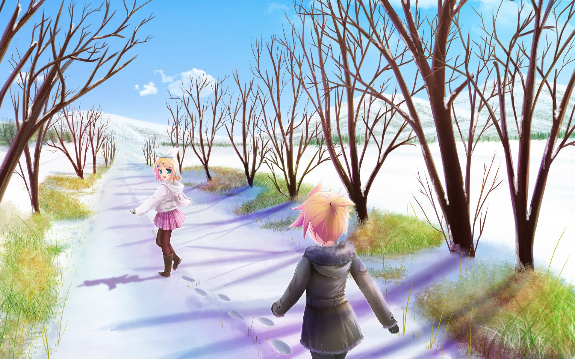 anime hiver rin len vocaloid neige ruelle humeur