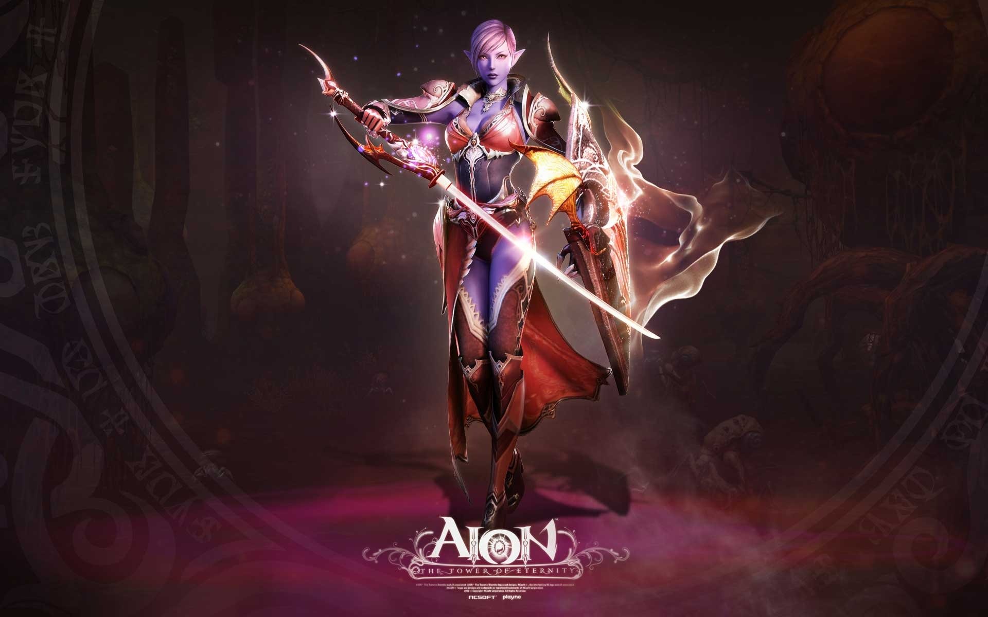 aion ragazza spada scudo