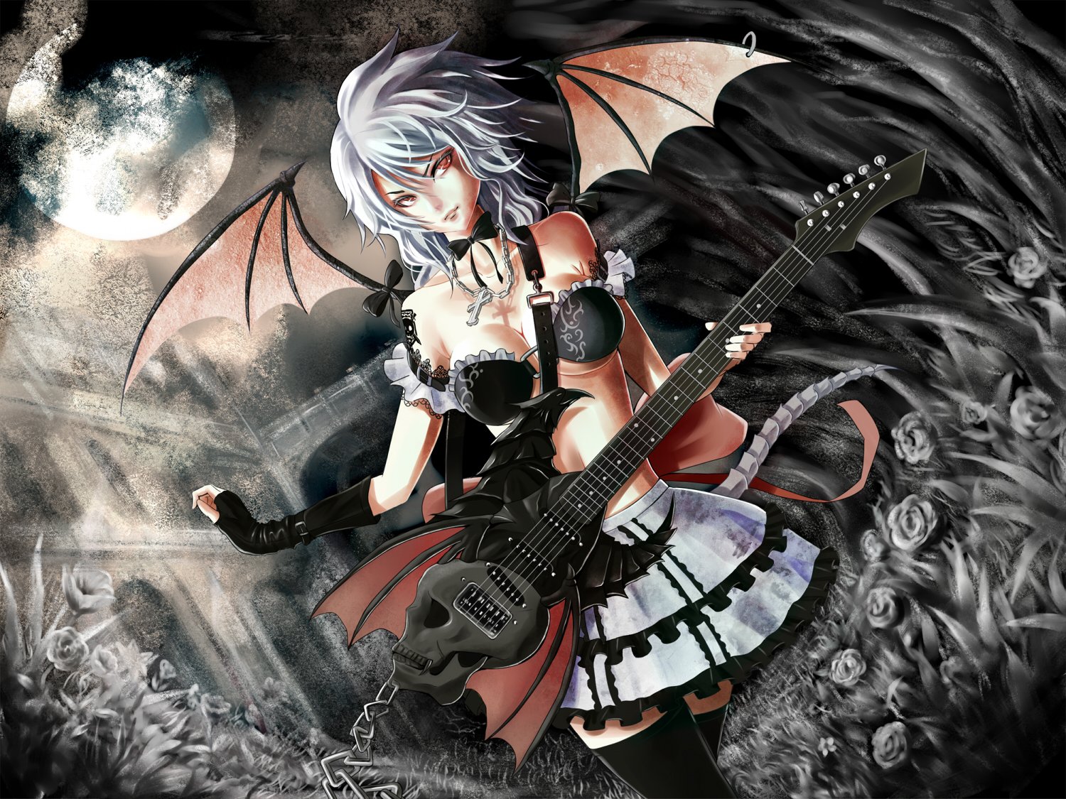 alas guitarra demonio pelo gris