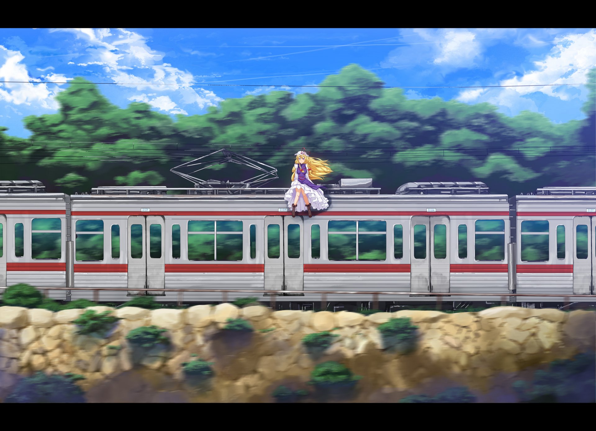 yakumo_yukari train voitures vitesse un