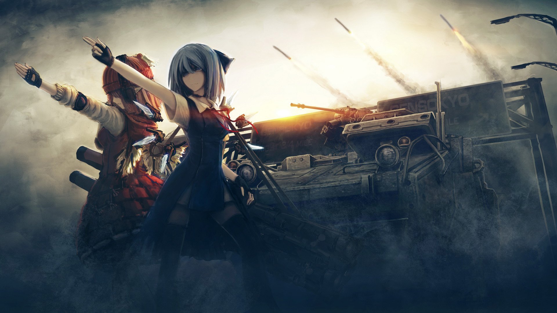 filles armes touhou guerre