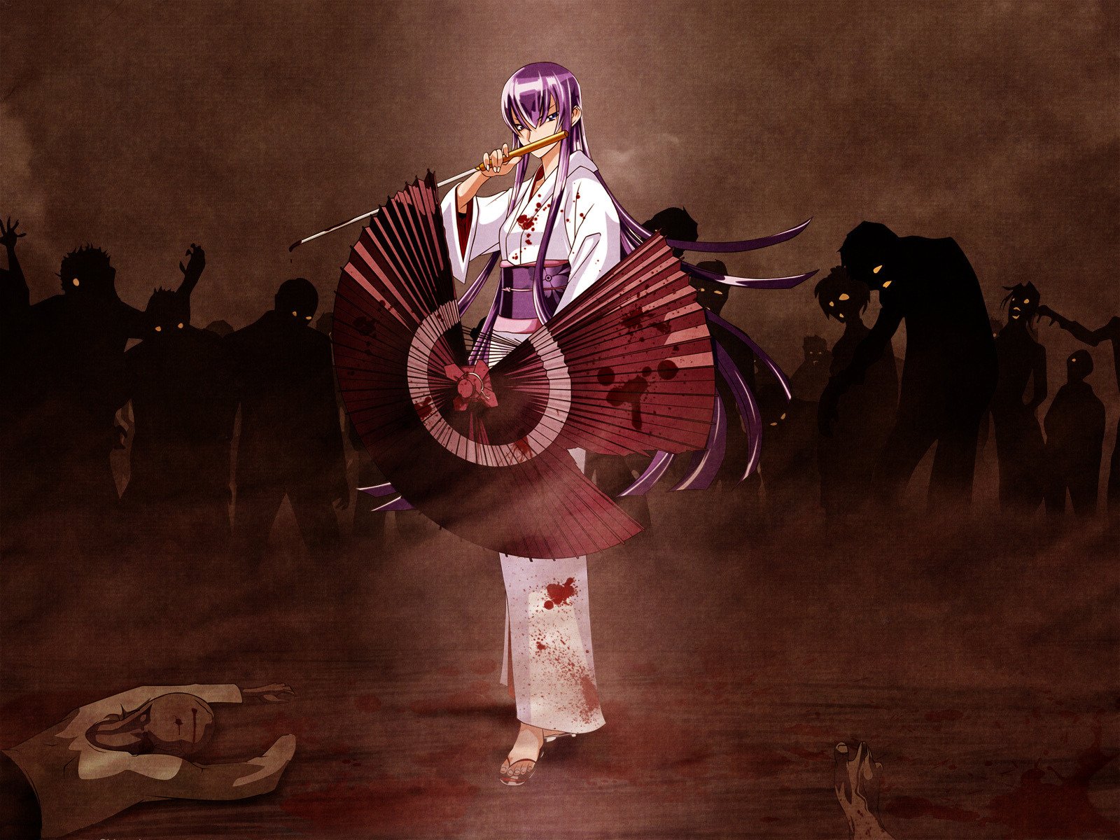 busujima saeko kimono zombies highschool-toten