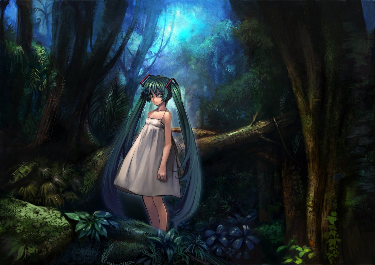 hatsune miku vocaloid forest