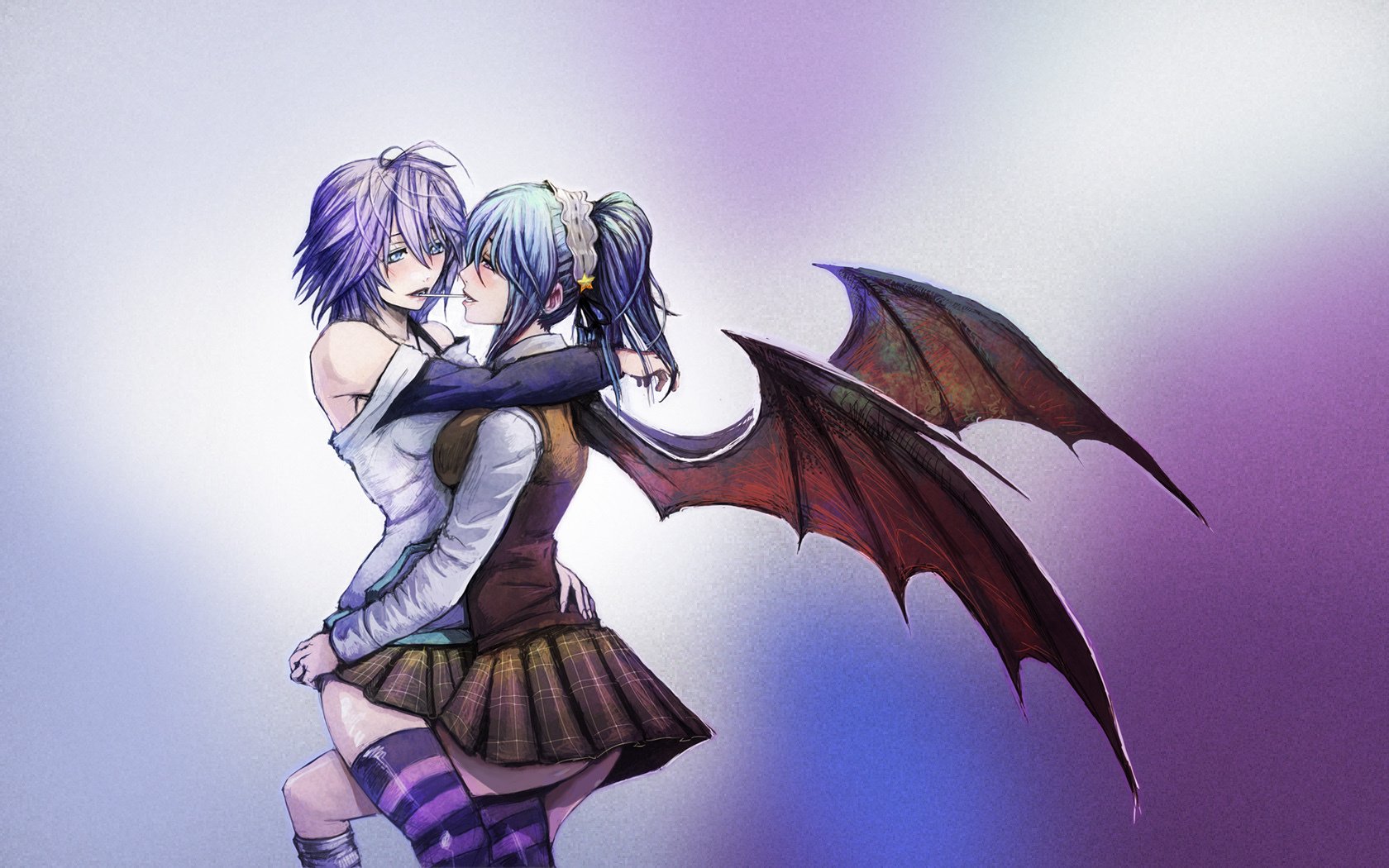 kurono kurumu rosario vampire shirayuki mizore vampire two wing