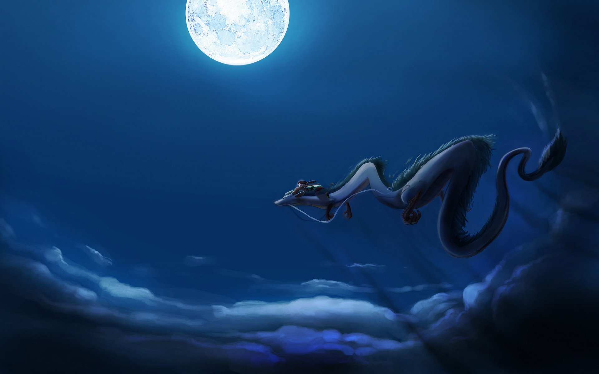 taken away carried away by ghosts dragon flight moon