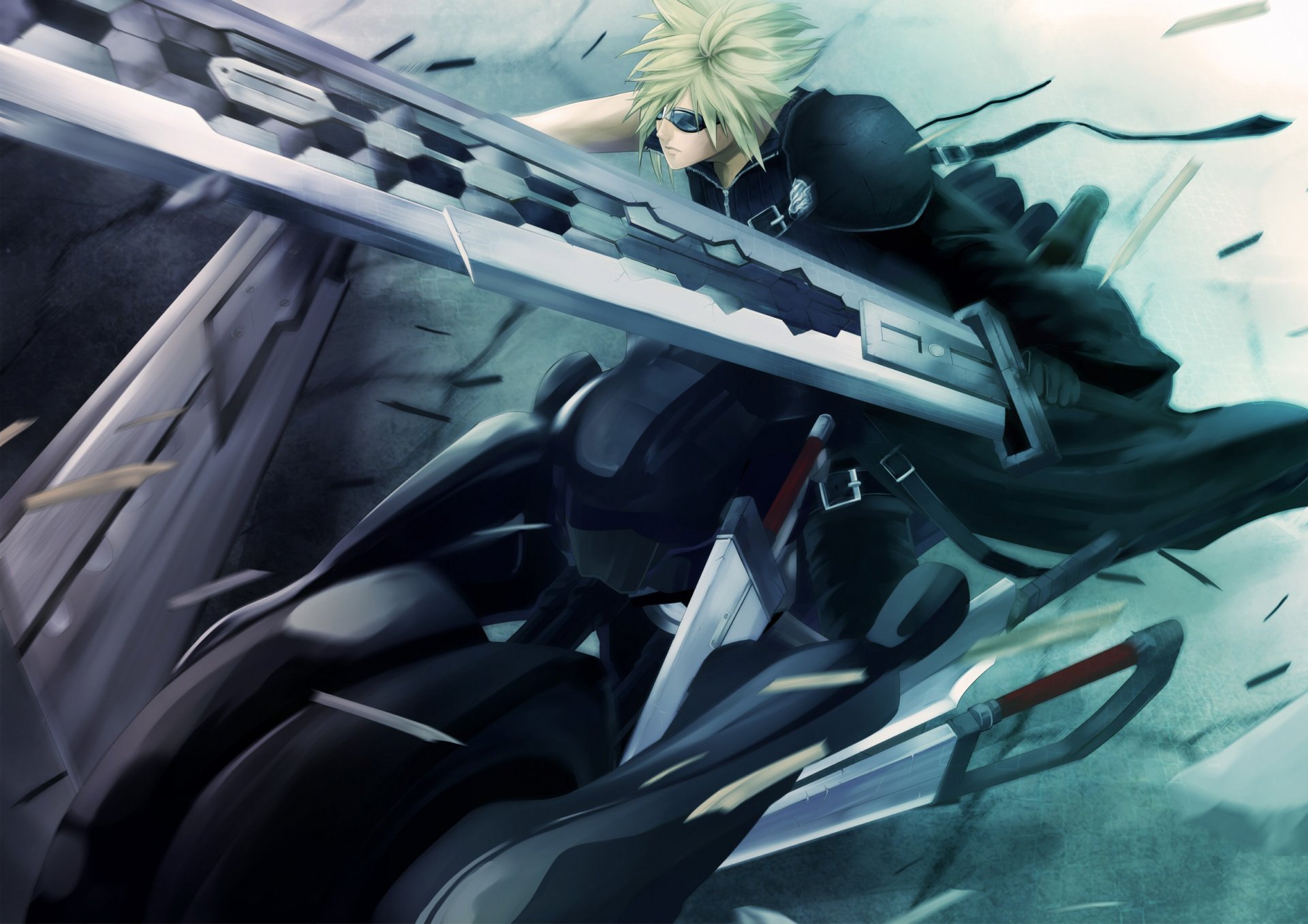 final fantasy 7 adwent kids cloud finał anime broń