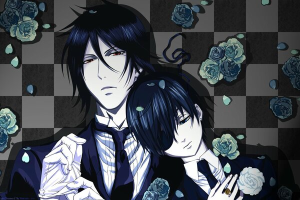 Dark Butler Sebastian with his Ciel