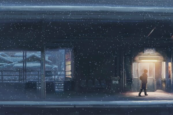 Waiting under the snow, driving loneliness