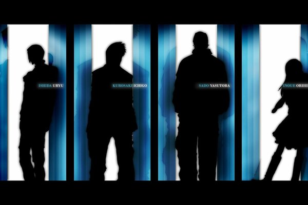 Four male and one female silhouettes