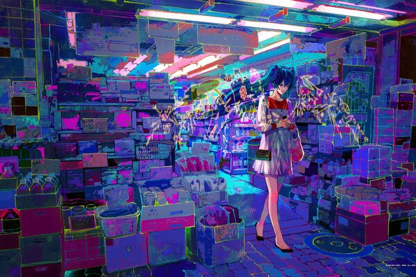 Mädchen im anime-Shop