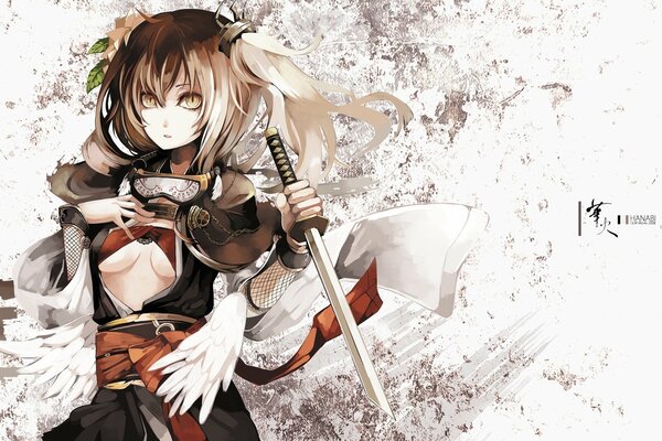 Аниме-обои с девушкой, держащей меч
