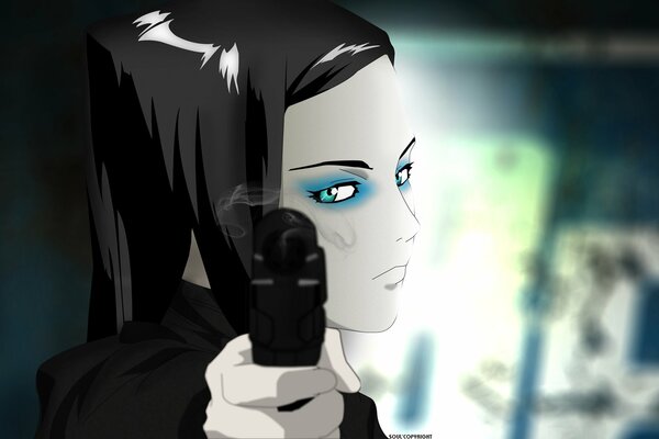 Ergo proxy, re - l mayer Pistole in der Hand