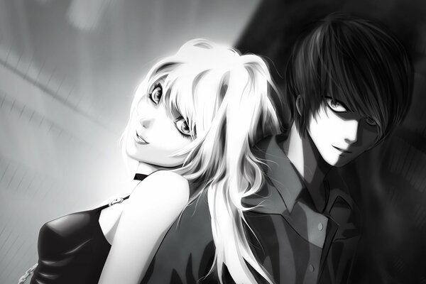 Chico y chica de anime Death note