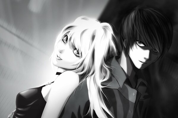 Il ragazzo e la ragazza di Anime Death Note