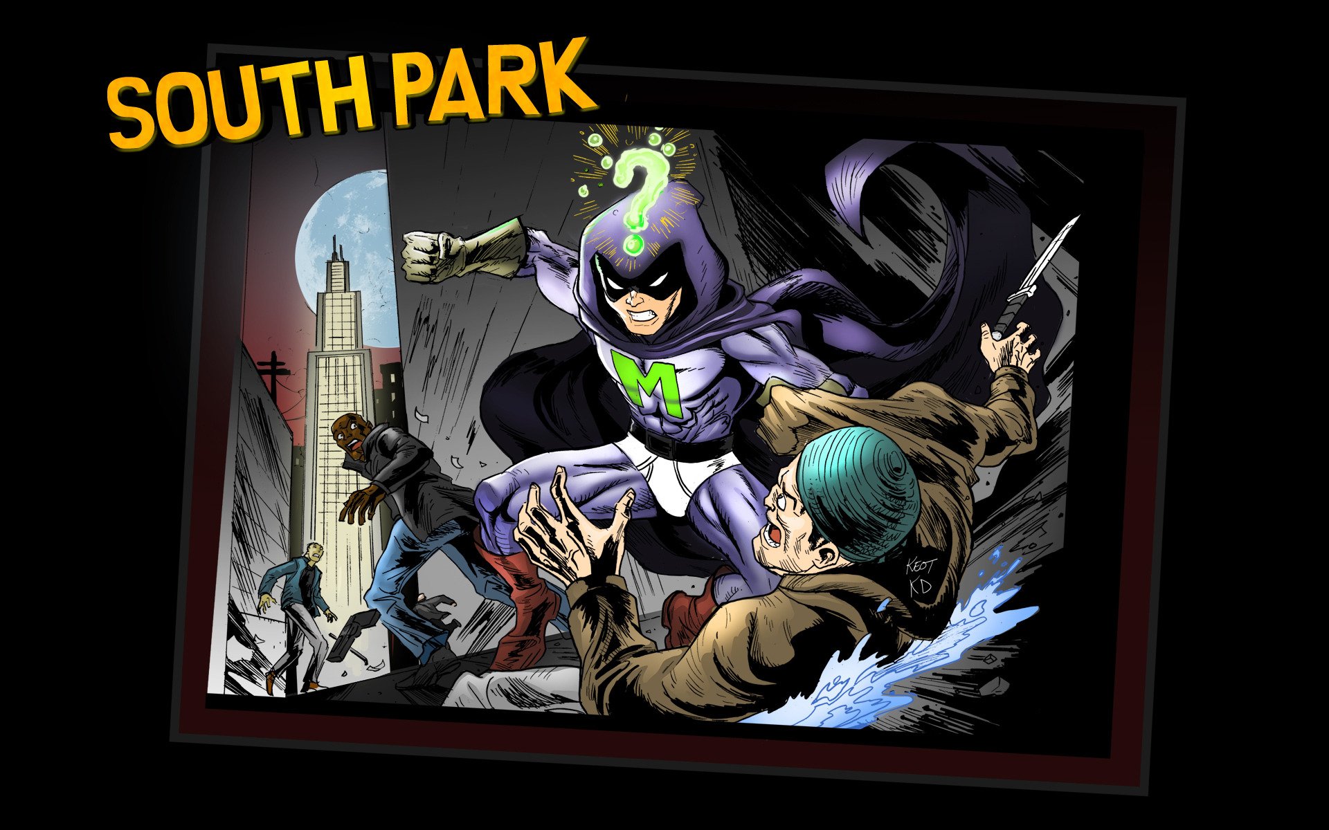 south park mysterion super héroe cómic