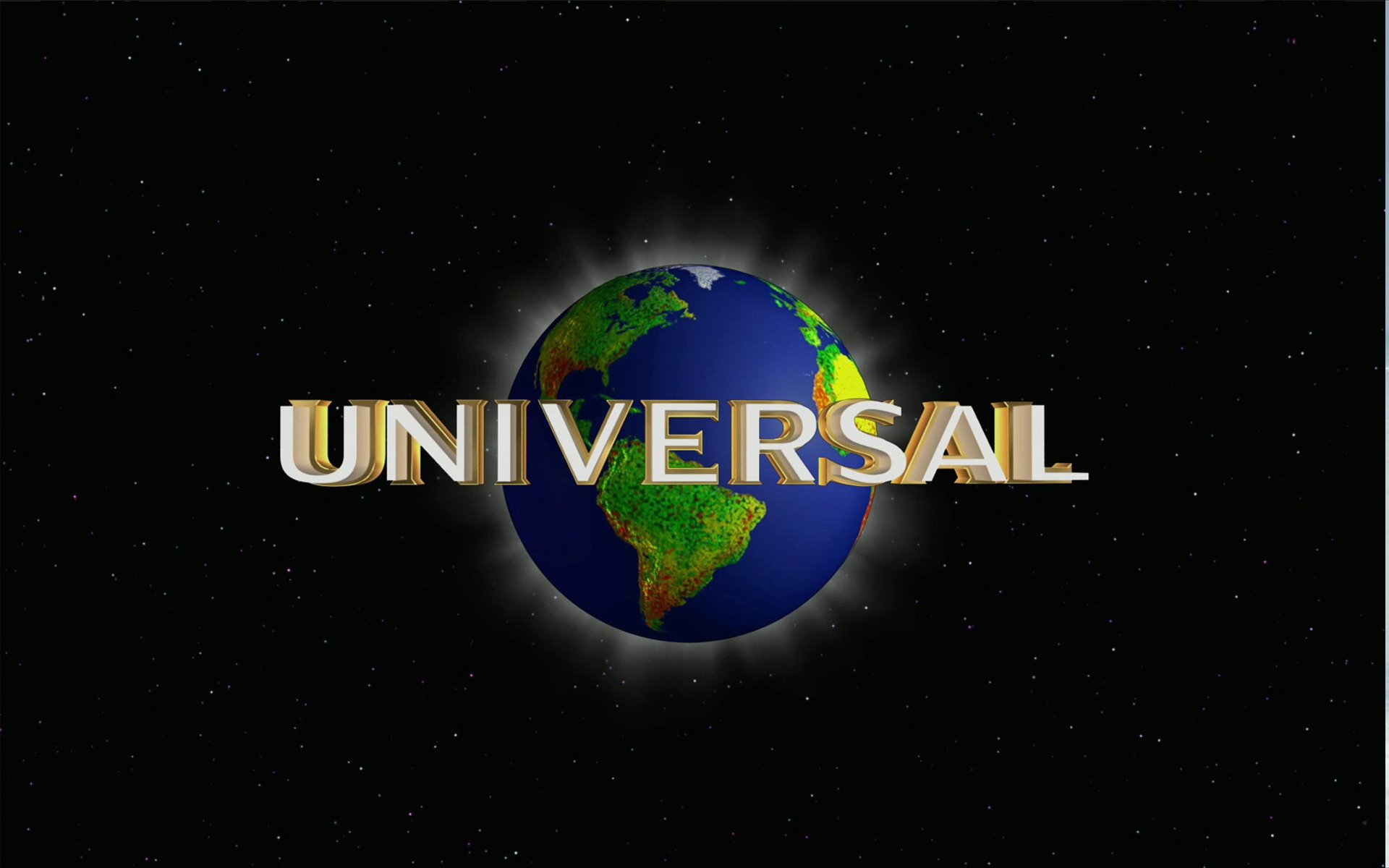 universel studio de cinéma logo inscription planète terre étoiles