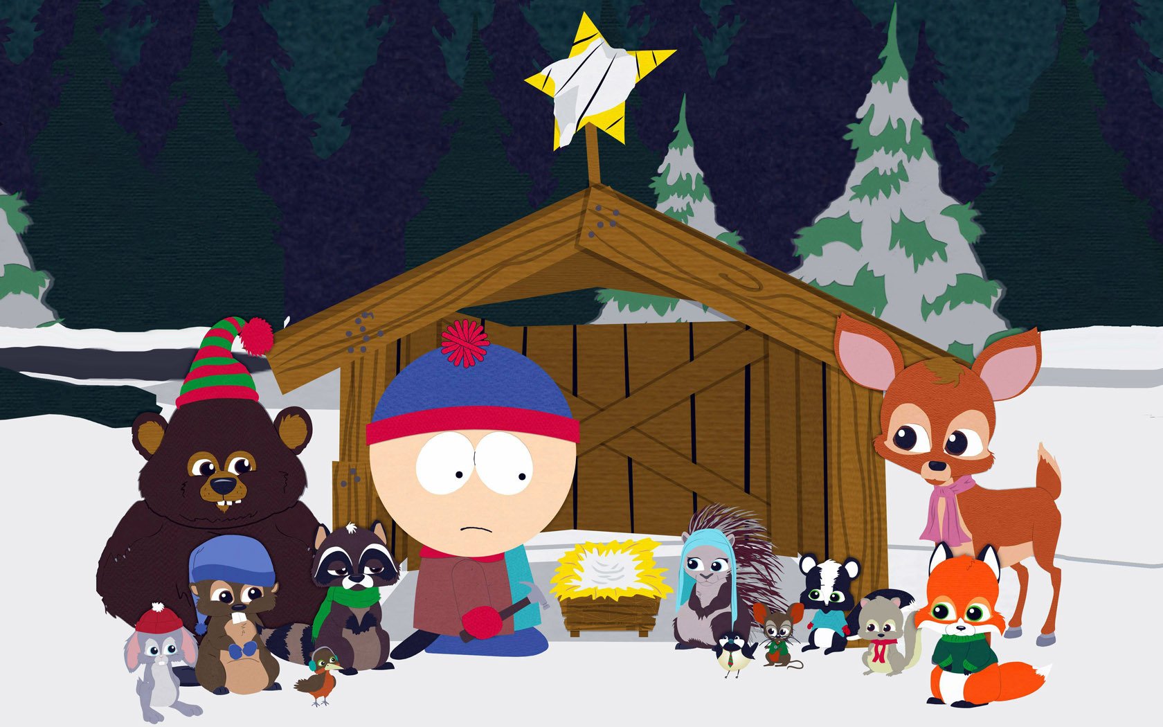 south park weihnachten bei waldlebewesen weihnachten stan waldtiere