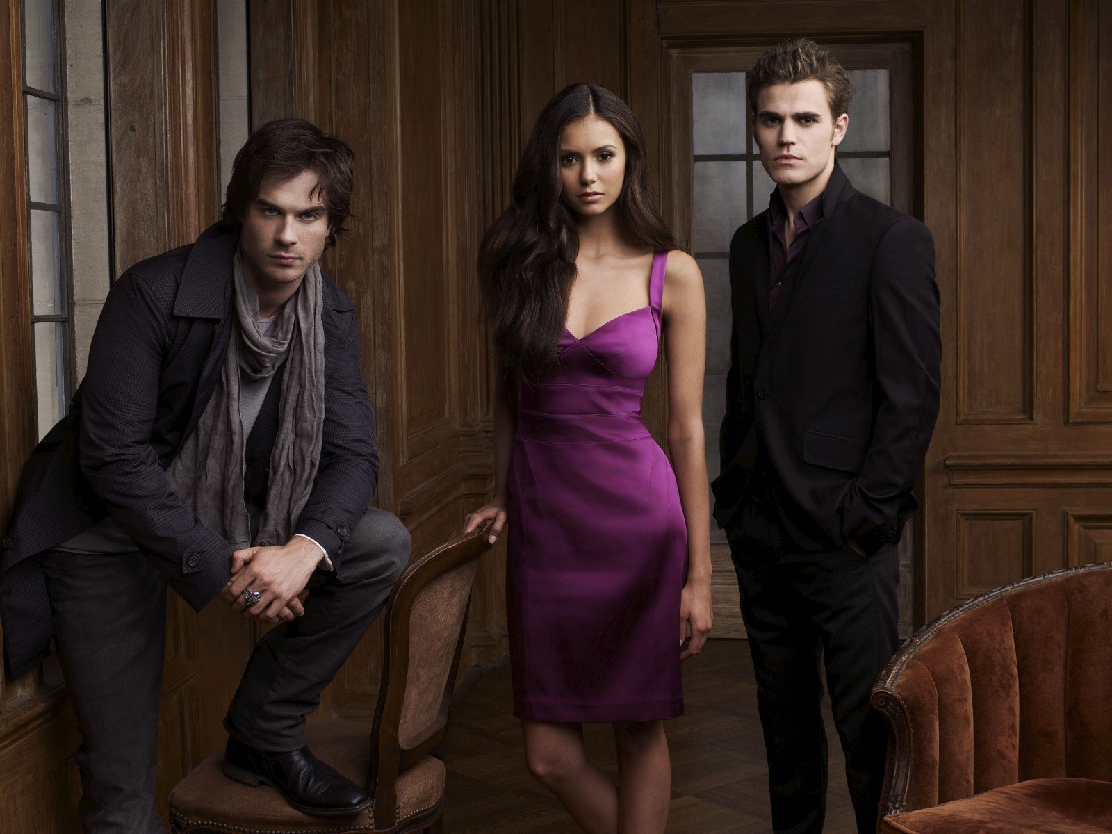 serie tv the vampire diaries stefan damon elena foto