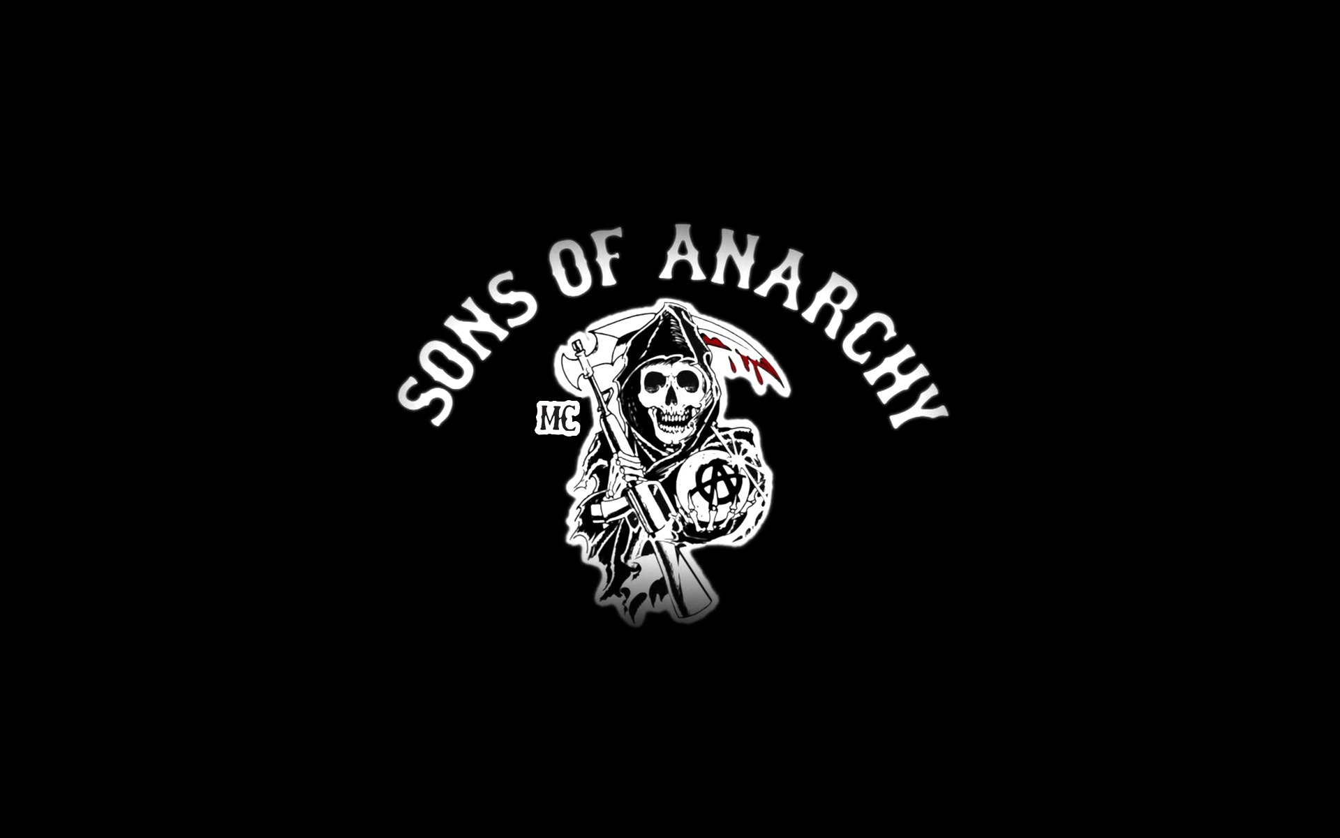 ons of anarchy tv series logo death weapon spit