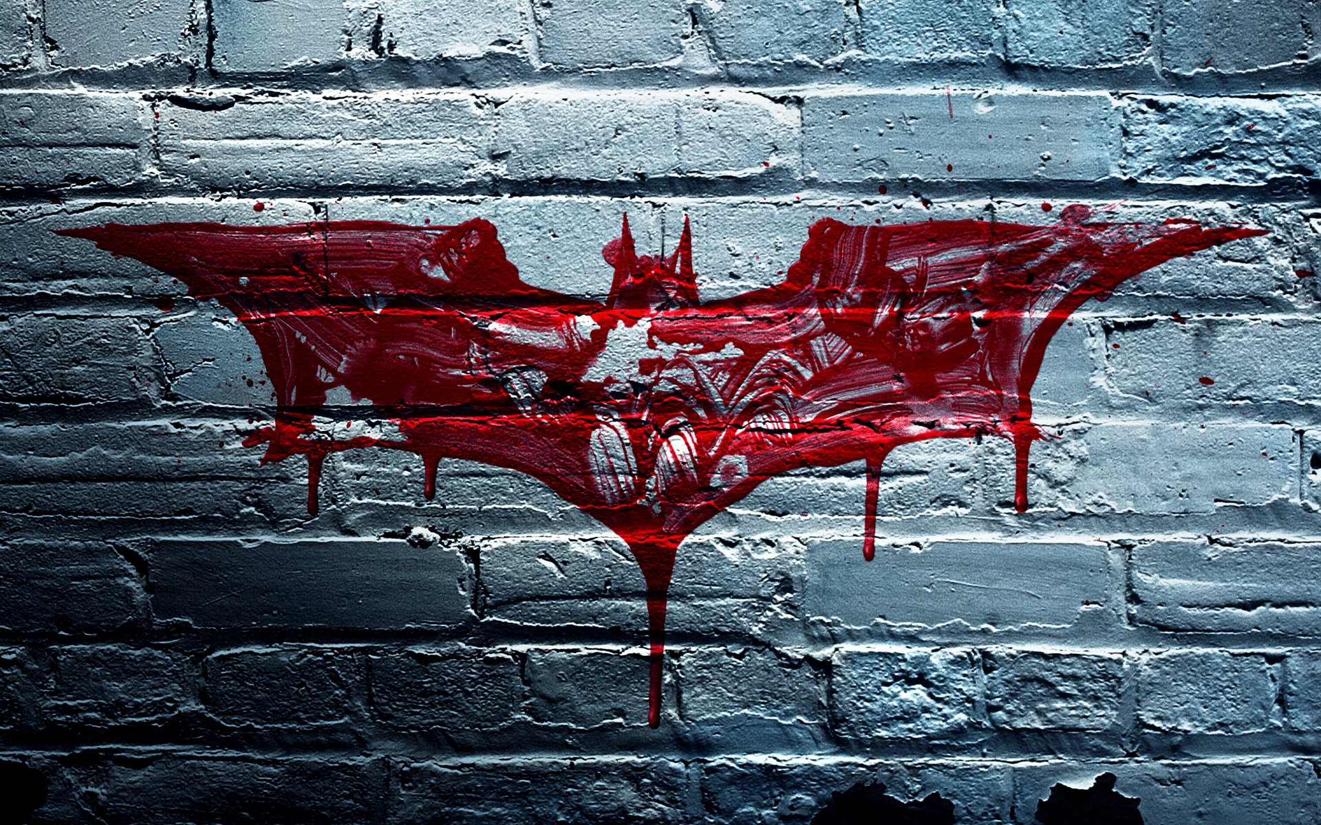 batman pared ladrillos sangre