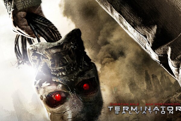 Czerwone oczy robota Terminatora