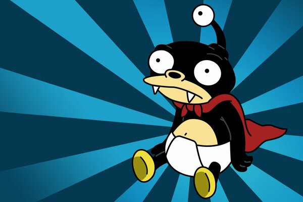 Nibbler su sfondo blu