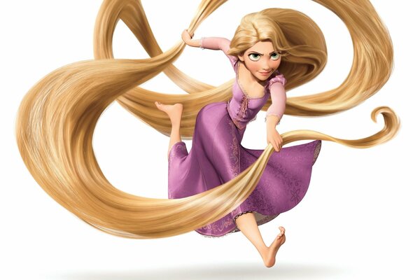 Rapunzel chica con el pelo largo