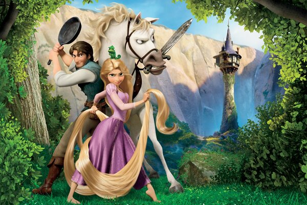 Fotograma de la caricatura de Rapunzel una historia enredada