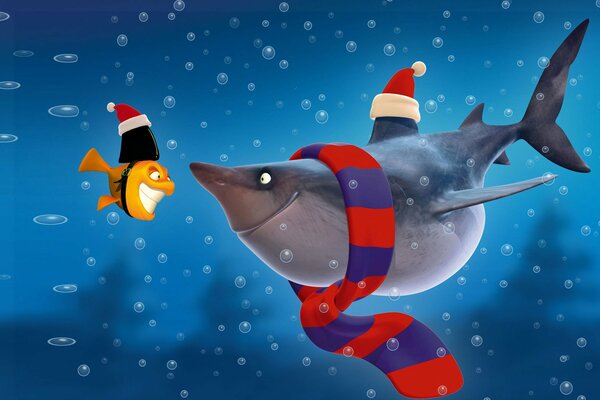 Мульт акула и рыба новый год