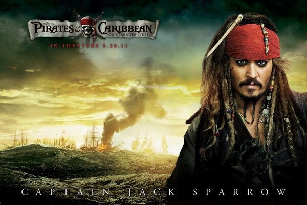 Copertina del film Pirati Dei Caraibi con Jack Sparrow