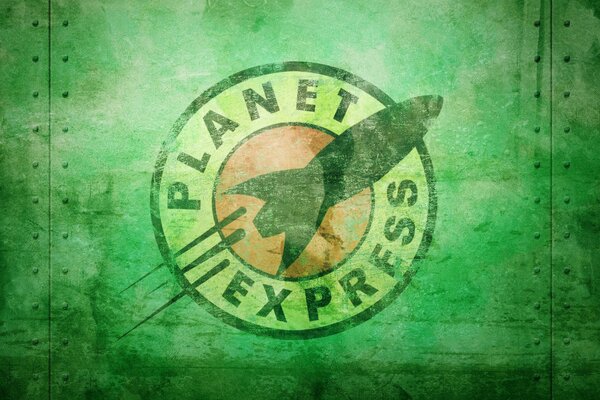 Zielony obrazek z rakietą Planet Express