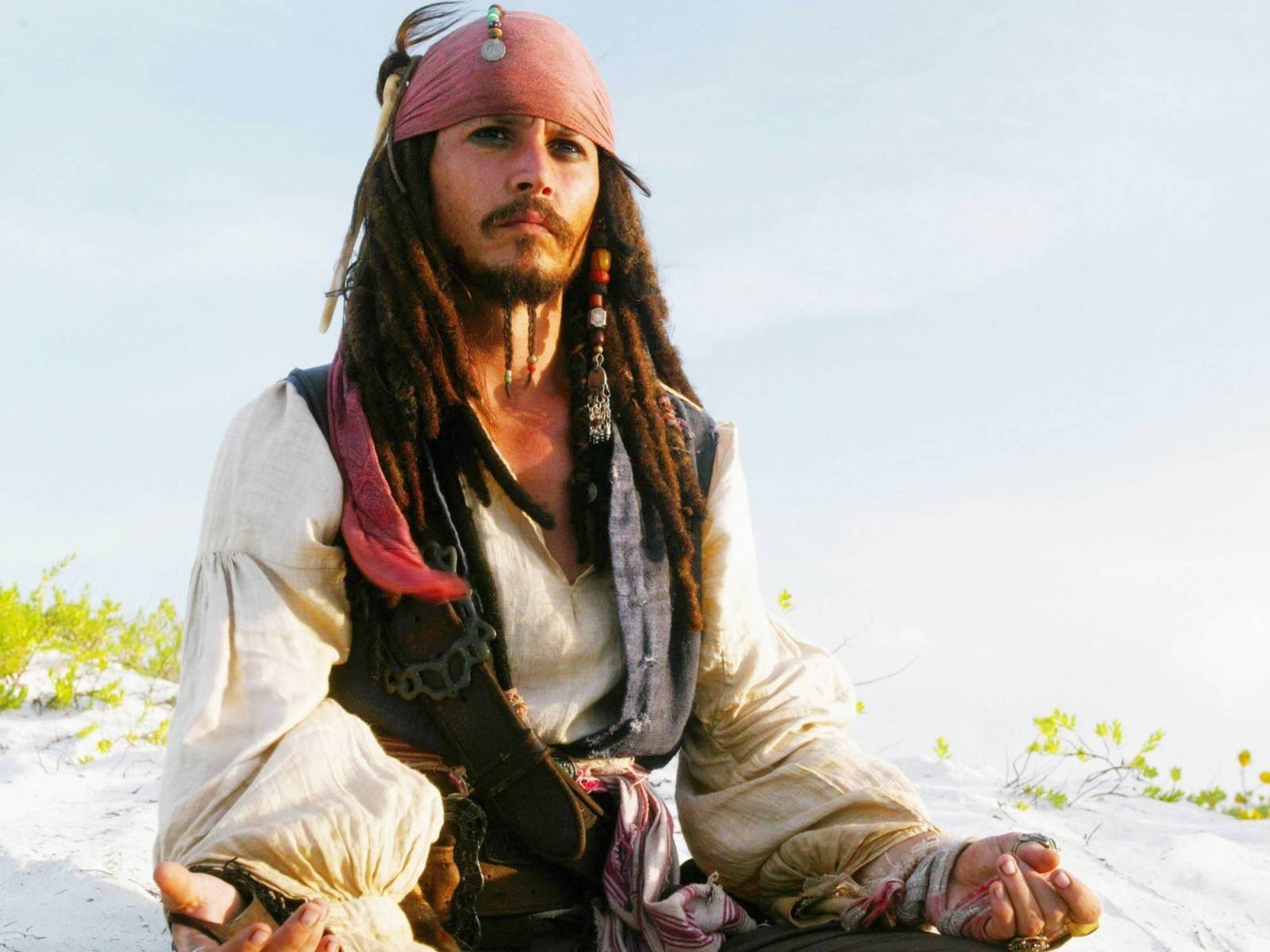 pirates des caraïbes johnny depp jack sparrow plage