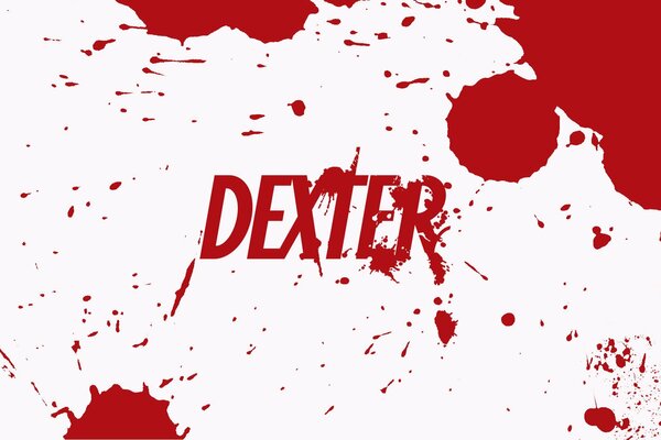 Die Inschrift Dexter auf dem Blut