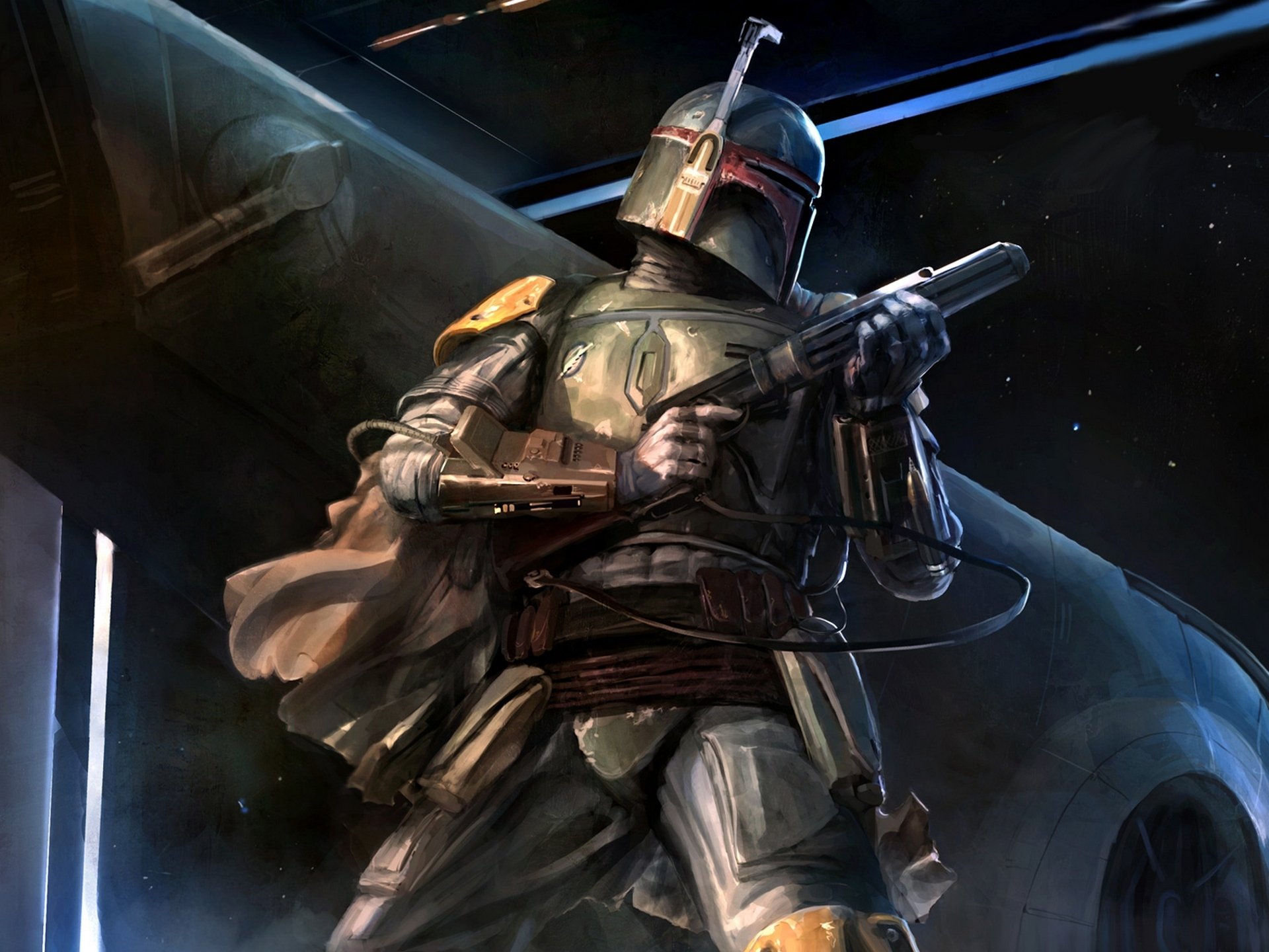 tar wars boba fett fantasy art artwork