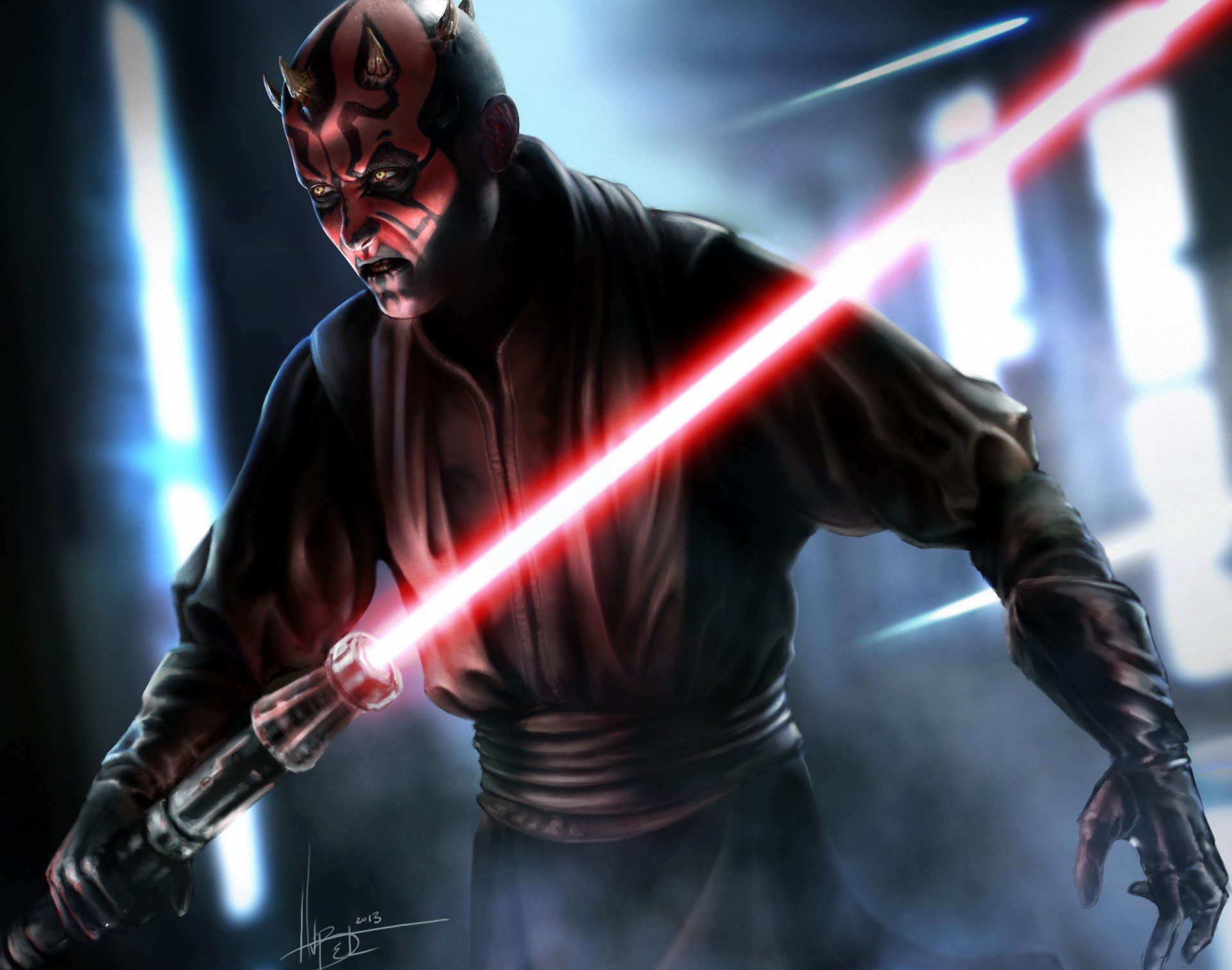 art jedi star wars sith darth maul sith lord sword lighting