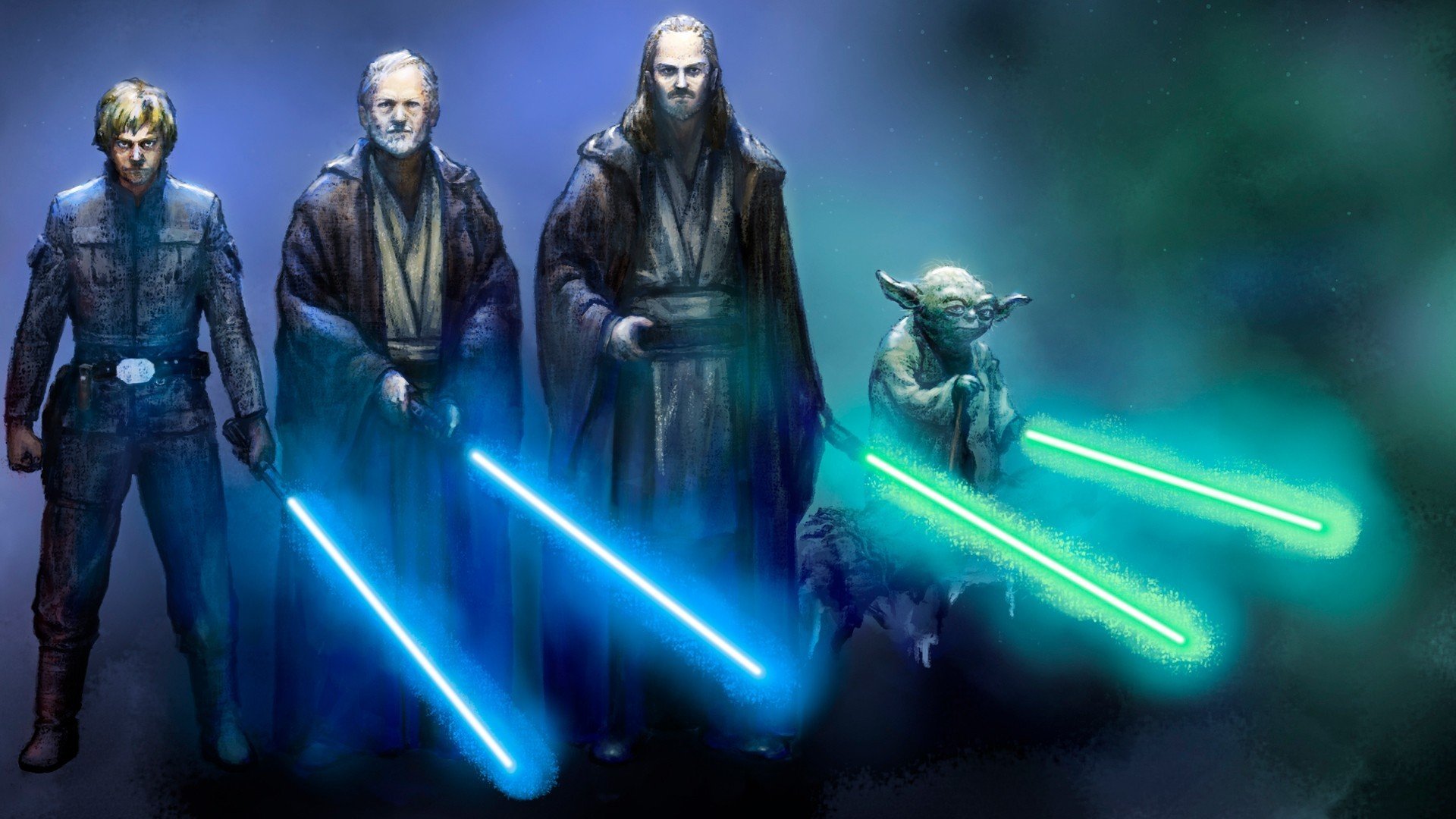 star wars jedi yoda luke skywalker obi-wan kenobi qui gon jinn