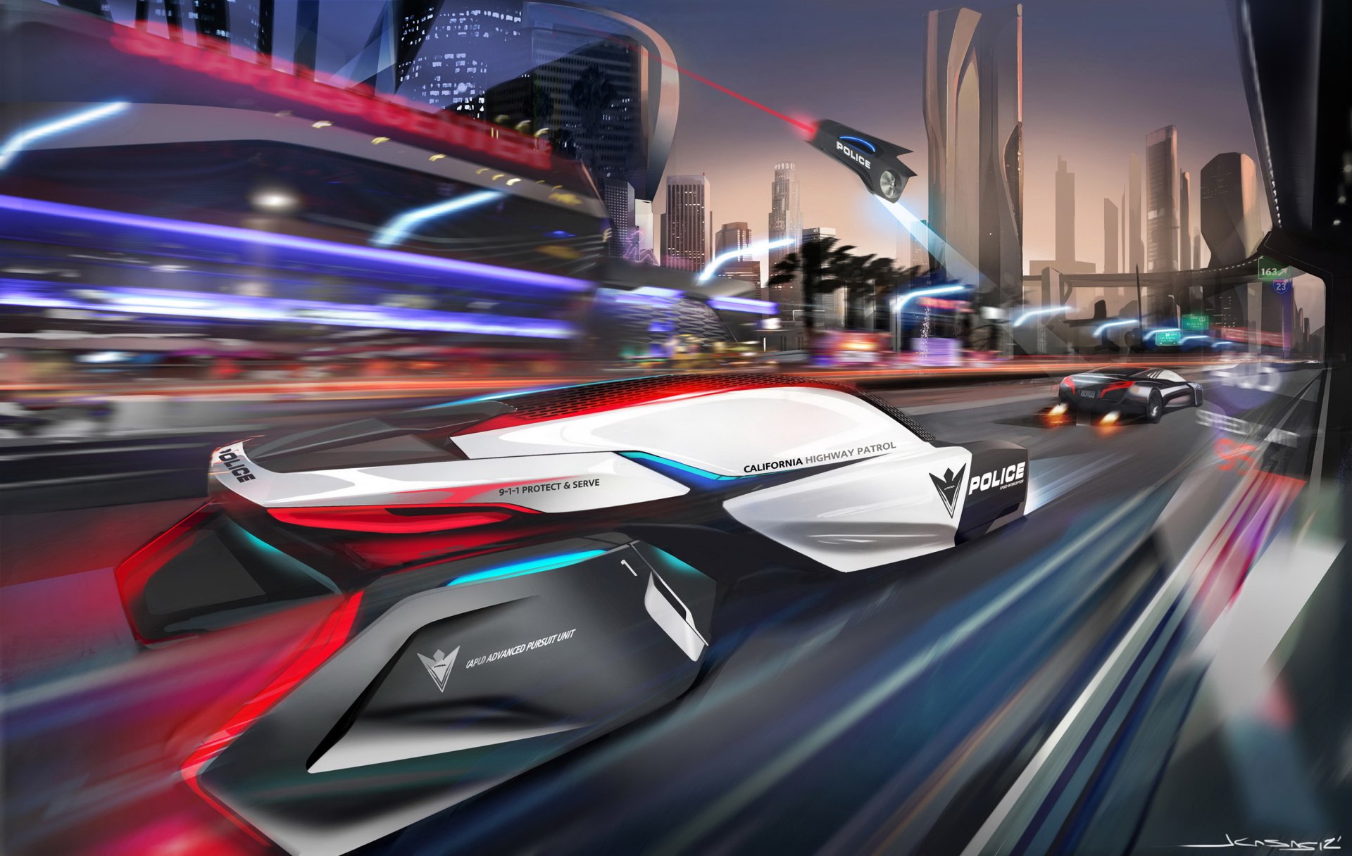 bmw epatrol concepto futuro policía ciudad