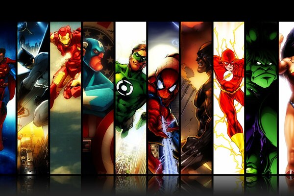 The main super heroes of comics