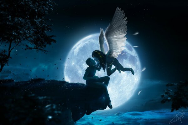 El beso del ángel en la Luna