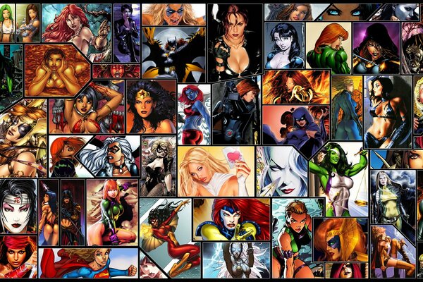 Sammlung von Fotos von Marvels Superhelden