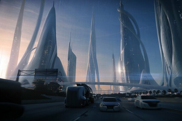 The road in the city of the future