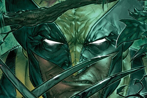Comic-Wolverine in grünem Gewand