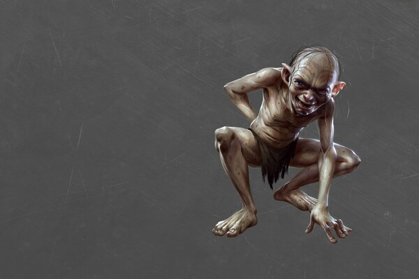 The hero from the Lord of the Rings - dark gray Gollum