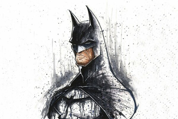 Ragazzo disegnato in costume da Batman