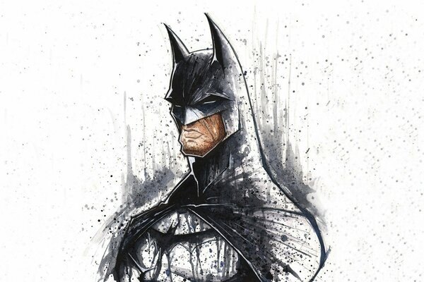 Malowany facet w kostiumie Batmana